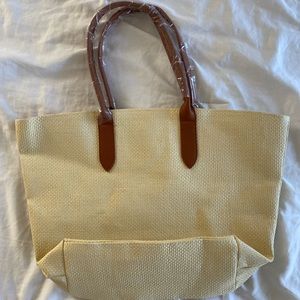 Saks Fifth Avenue beauty straw bag